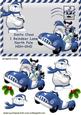 Santa in His Blue Car with Friends , Northpole Letter