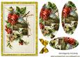 Red Roses, and Summer Scene of Water, Oval Pyramids