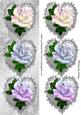Silver Frilly Hearts, Pink, Silver, and Lilac Roses Tall Dl