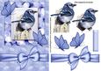 Pretty Blue Jay, with Butterflies and Bow