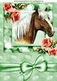 Beautiful Palomino Horse with Pink Roses A4