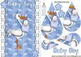 Stork Carrying Sweet Baby Boy, Teardrop Pyramids