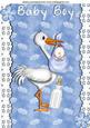 Stork Carrying Sweet Baby Boy,a4