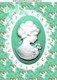Pretty Cameo Lady with Turq Flowers A4