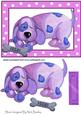 Funky Pink Painted Dog in Polkadot Frame with Bone