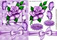 Pretty Purple Rose, with Bow and Butterflies