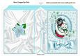 Kittens in Santa Hat with Ice Blue Bow & Poinsettias Book