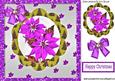 Purple Poinsettias with Bells in Tree Scalloped Frame 8x8
