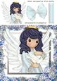 Sweet Angel in White Holding Dove in Flower Frame 8x8