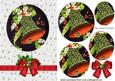 Christmas Bells with Bow and Holly Pyramids