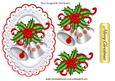 Silver Christmas Bells with Holly & Red Berries