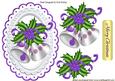 Silver Christmas Bells with Holly & Purple Berries