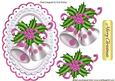 Silver Christmas Bells with Holly & Pink Berries