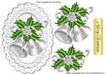 Silver Christmas Bells with Holly & Silver Berries