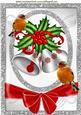 Lovely Silver Bells with Holly Berries, & Robins A4