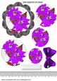 Pretty Purple Poinsettias in Tree Scalloped Frame Pyramids