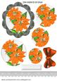 Pretty Orange Poinsettias in Tree Scalloped Frame Pyramids