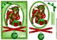 Cute Little Reindeer with Bauble and Bows Card & Topper