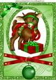 Cute Little Reindeer with Bauble and Bows A4