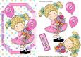 Sweet Birthday Girl Aged 3 with Balloons