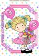 Sweet Birthday Girl Aged 3 with Balloons A4