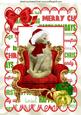 Princess Pussy Cat in a Santa Hat Sitting on a Chair A4