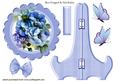 Pretty Shades of Blue Flowers with Butterflies Plate