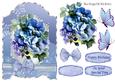 Pretty Shades of Blue Flowers with Butterflies & Bow
