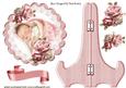 Pretty Baby Girl Sleeping with Pink Roses Plate & Stand