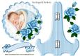 Pretty Baby Boy Sleeping with Blue Roses Plate & Stand