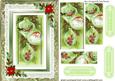 Christmas Baubles of Santa on Lace with Poinsettias Pyramids