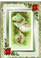 Christmas Baubles of Santa on Lace with Poinsettias A4