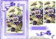 Purple Pansies in a Basket, with Lilac Bow, and Lace Pyramid