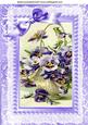 Purple Pansies in a Basket, with Lilac Bow, and Lace A4