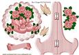 Blush Pink Baby Bootees, with Pink Roses & Butterflies Plate