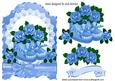 Baby Blue Bootees, with Blue Roses, and Bow