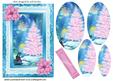Pink Christmas Tree, with Pink Poinsettias Oval Pyramids