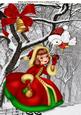 Little Lady with Baubles & Robin Snow Scene A4