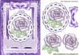 Lilac Pearl Rose with Bow on a Plate with Stand in Frame