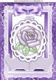 Lilac Pearl Rose with Bow on a Plate with Stand in Frame A4