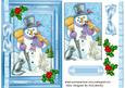 Snowman with Friends Card, & Topper, with Bow & Holly