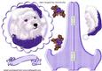 Cute Westie in Purple Santa Hat on Plate & Stand with Holly