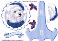Cute Westie in Blue Santa Hat on Plate & Stand with Holly