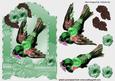 Pretty Vintage Bird, Wth Green Begonias and Bow