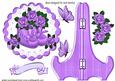 Lilac Baby Bootees with Roses on Plate & Stand