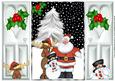 Santa and His Friends, in the Snow with Holly Gatefold