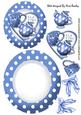 Blue Toony Face Teapot & Cup with Bows Rocker Card