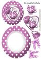 Pink Toony Face Teapot & Cup with Bows Rocker Card