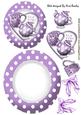 Purple Toony Face Teapot & Cup with Bows Rocker Card