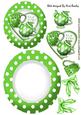 Green Toony Face Teapot & Cup with Bows Rocker Card